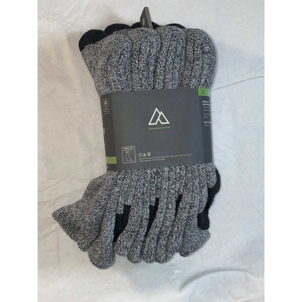 Alpine Design Performance Hiker Crew Socks - 4 Pack Size Large